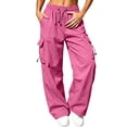 thumbnail image 2 of Womens Stretch Work Pants for Office, High Rise Straight Leg Trousers with Pockets, Wrinkle-Free Business Casual Bottom for Women, 2 of 6