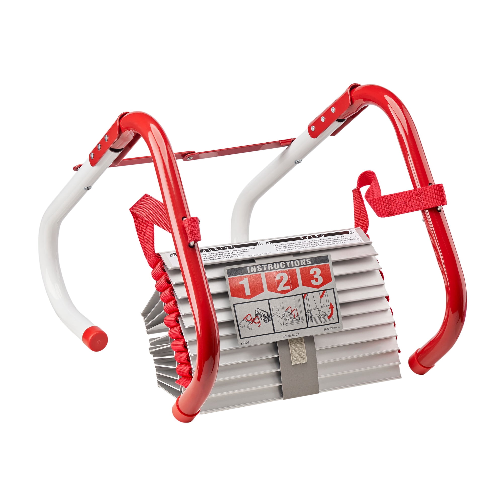 Kidde 2-Story Fire Escape Ladder, 13 ft, Steel Anti-Slip Rungs