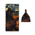 Coaee Starry Night Cat Guitarist A for Newborn Receiving Blanket