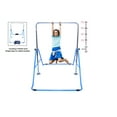 thumbnail image 2 of Kids Gymnastics Horizontal Kip Bar Jungle Gym 3 in 1 Swing Set Trapeze Rings Climber Adjustable Height Blue, 2 of 7