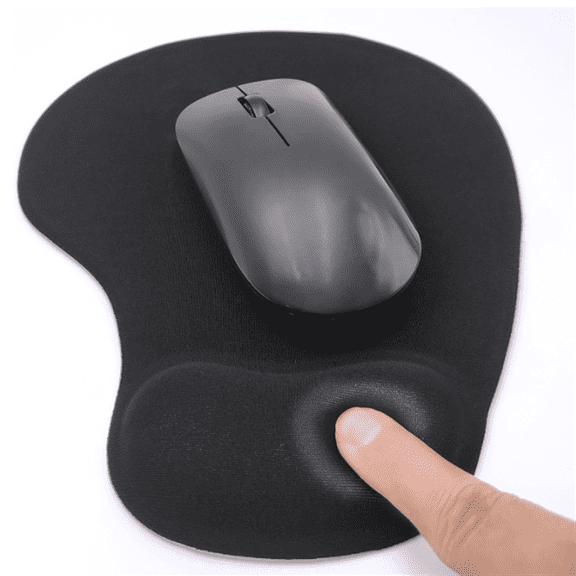 Ergonomic Mouse Pad with Wrist Rest, Gel Wrist Support Mousepad, Pain Relief Laptop Computer Mouse Pad, Non-Slip Mouse Pads for Office & Home (Black, 9.5 x 8.3 in)