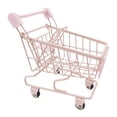 thumbnail image 1 of Carrito de compras de juguete, carrito de supermercado pequeño para niños de 3 años en adelante, juguetes de almacenamiento. Rosa, 1 of 9