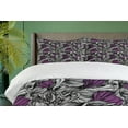thumbnail image 4 of Ambesonne Grunge Duvet Cover Sets, Vintage Murky Wavy Lines, 2-King, Charcoal Grey and Purple, 4 of 7