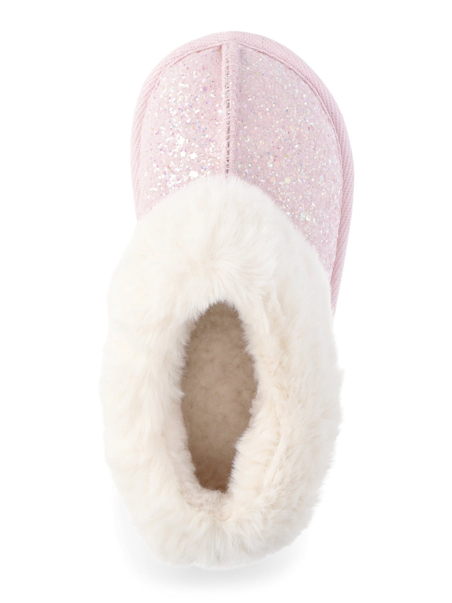 Wonder Nation Toddler Girls Slippers with Faux Fur Trim