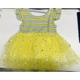 thumbnail image 4 of Robe pour Petites Filles, Motif Rayé Arc-en-Ciel Col Rond Maille Multi-Couches Manches à Volants Dos Creux Tenue d'Été Douce, 4 of 4