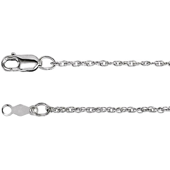 925 Sterling Silver Rhodium Plated 1.25mm Rope 20 Inch Chain Chain Necklace for Women and Men