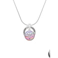 thumbnail image 2 of Delight Jewelry Silvertone Domed Multi Color MD Laugh Ring Charm Necklace, 18", 2 of 4