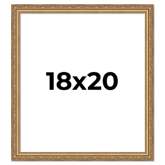 18x20 Frame Gold Solid Wood Picture Frame Width 1.25 Inches | Interior Frame Depth 0.375 Inches |