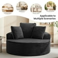 thumbnail image 5 of COOLHUT 59" Oversized Round Chaise Lounge Sofa, Cozy Round Chaise Lounge Sofa Bed, Fluffy Plush Deep Seat Sofa, Comfy Upholstered Sleeper Couch for Living Room, Bedroom, Black, 5 of 11