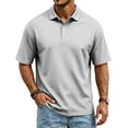 thumbnail image 2 of Dwelliawo Mens Mesh Breathable T Shirt Performance Moisture Wicking Training Polo Shirts for Men UPF 50 Golf Shirts Quick Dry Casual Collared Shirt Gray L, 2 of 5