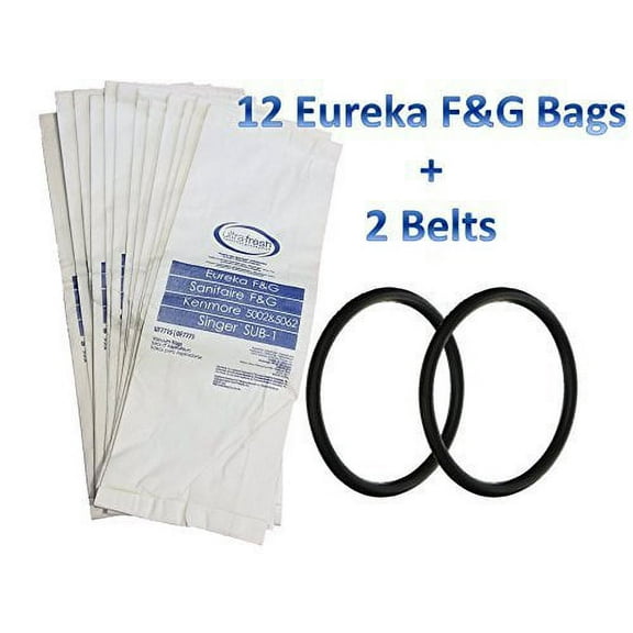 12 Bags for Eureka Style F&G Vacuum Cleaner F G Sanitaire Commercial   2 Belts