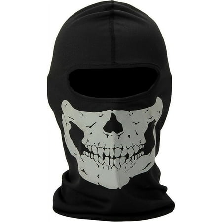 Aikuer Black Balaclava Ghosts Skull Full Face Mask, Windproof Ski Mask Motorcycle Face Masks Tactical Balaclava Hood for Men Women Youth Halloween Cosplay Outdoor Sport Cycling Hiking Skiing