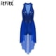 thumbnail image 2 of Mono ajustado con lentejuelas brillantes para mujer, vestido tutú con cuello simulado, falda de malla, leotardo, Ropa de baile, gimnasia, Ballet, traje de baile lírico, 2 of 5