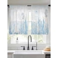thumbnail image 2 of Blue Seahorse Coastal Sheer Curtains 54 Inch Length 2 Panels Set Window Treatments, Summer Beach Nautical Ocean Coral Rod Pocket Semi Curtains for Living Room/Bedroom/Kitchen Décor, 104"W x 54"L, 2 of 7