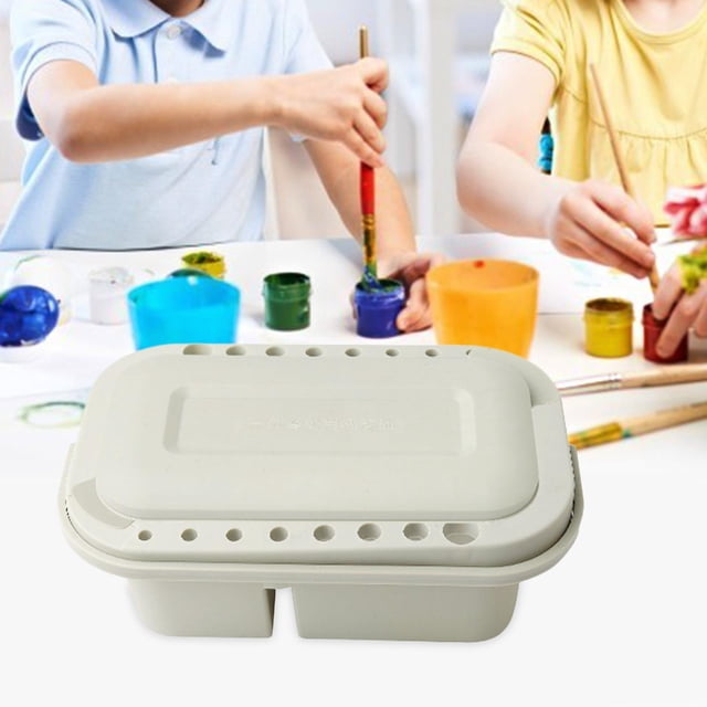 Lavadora de pinceles de pintura portátil, cubo de lavado de pinceles de pintura, regalo para estudiantes de arte con soporte de pinceles de paleta