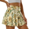 thumbnail image 3 of Xoenoiee Sunflower Print Womens Pleated Tennis Skirt High Waisted Golf Skirts with 2 Pockets Lightweight Athletic Skort Workout Pickleball, 2XL, 3 of 6