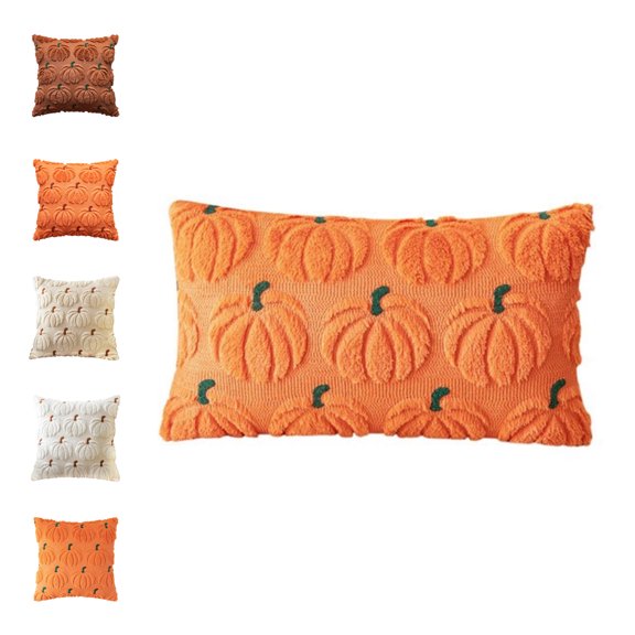 Fall Pillow Covers, Pumpkin Fall Decorations,Thanksgiving Fall Decor Pumpkin Throw Pillow Cases Soft Plush Couch Cushion for Chair Sofa Bedroom Living Room Home Decor