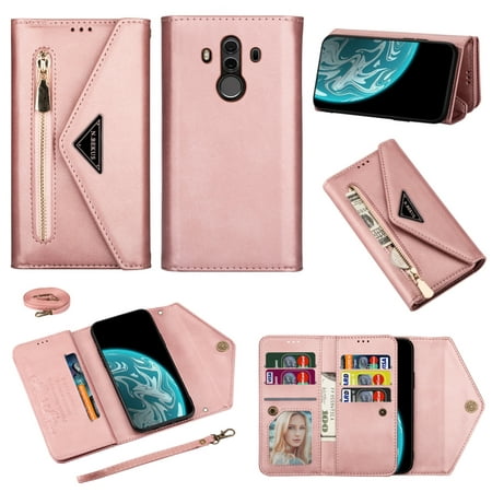 For Huawei Mate 10 Pro Skin Feel Zipper Horizontal Flip Leather Case with Holder & Card Slots & &