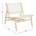 thumbnail image 5 of SAFAVIEH Soleil Modern Leather Woven Accent Chair, Natural/White, 5 of 7