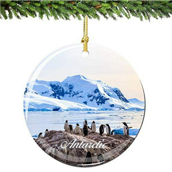 City-Souvenirs Antarctic Christmas Ornament Porcelain Double Sided 2.75 Inches