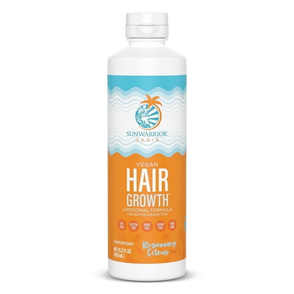 Sunwarrior Oasis Liquid Hair Growth Supplement for Adults, Rosemary Citrus, 15.2 fl oz