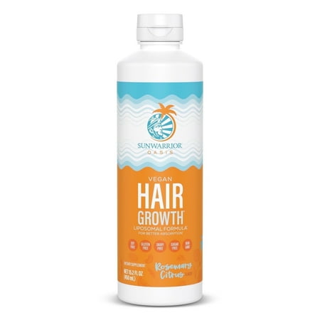 Sunwarrior Oasis Liquid Hair Growth Supplement for Adults, Rosemary Citrus, 15.2 fl oz