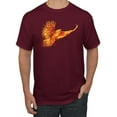 thumbnail image 1 of Wild Bobby, Mythical Fiery Phoenix, Pop Culture, Men Graphic Tees, Maroon, 5XL, 1 of 3