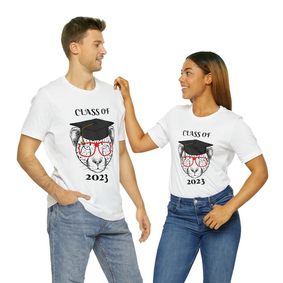 Class Of 2023 Cheetah With Grad Hat And Red Glasses Bella Canvas T-shirt