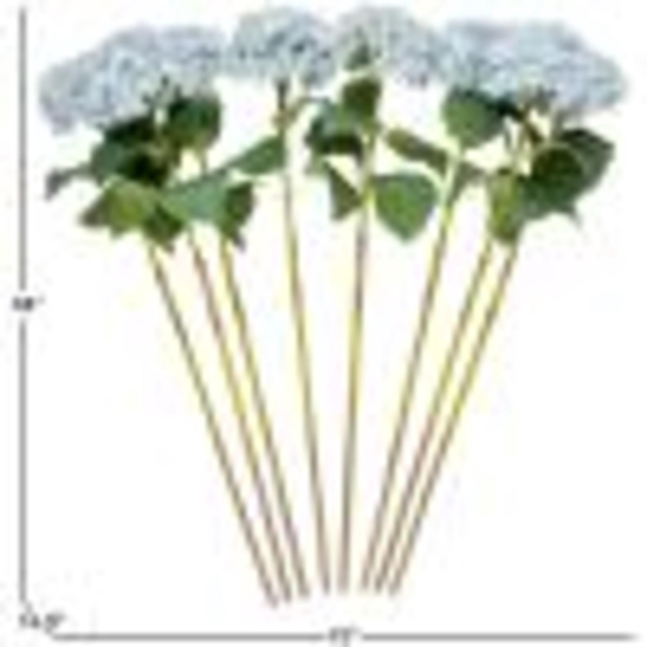 33" Plastic Floral Tall Hydrangea Artificial Flower Stem, by DecMode (8 Count)