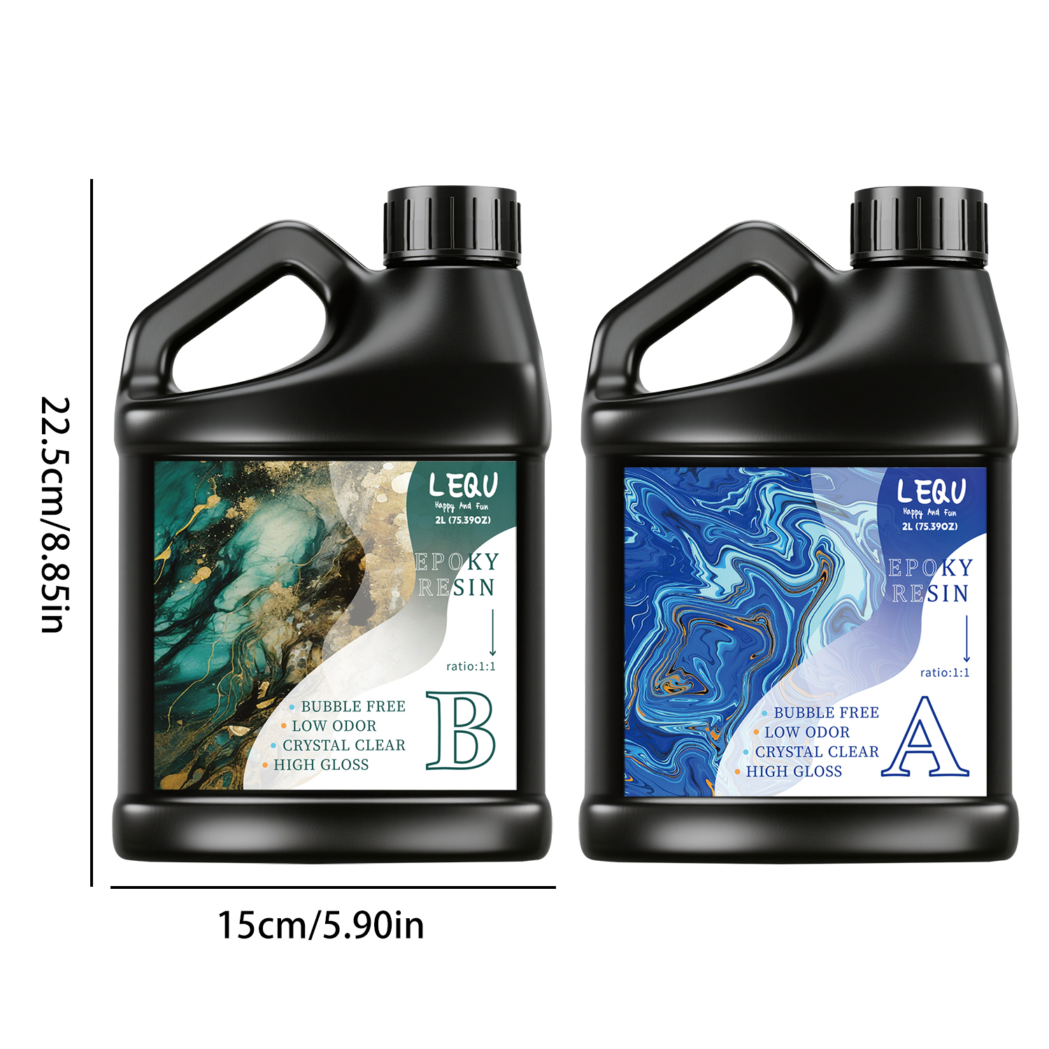 LEQU Epoxy Resin Epoxy Adhesive, 75.39OZ, 2 Pieces