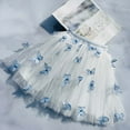 thumbnail image 5 of CUZIBR Girls Lace Tutu Skirt Solid Color Butterflies Pattern Ruffled Stylish Elegant Carnival Celebration Party Performance Ballet Dancewear,Blue,2-3 Years, 5 of 6