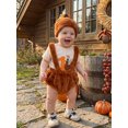 thumbnail image 5 of Cjfdfy Newborn Baby Boy Girl Thanksgiving Turkey Outfit Romper My 1St Thanksgiving Short Sleeve Bodysuit Fuzzy Overalls Suspender Shorts And Hat Set Infant Cute Holiday Photography Outfit, 5 of 10