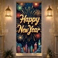 thumbnail image 6 of Golden Happy New Year Banner Fireworks Design New Year Banner Cityscape Pattern Dark Background Celebration Banner for New Year Party Holiday Celebration Eve Gathering, 6 of 9