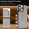 thumbnail image 5 of Allytechgroup iPhone 15 Pro Case, [Compatible with Magsafe] Slim Fit Shell Shockproof Anti-Scratch Lightweight Bumper Retro PU Leather TPU Phone Case for Apple iPhone 15 Pro, Gray, 5 of 6