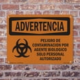 thumbnail image 5 of Biohazard Authorized Personnel Only Spanish OSHA WARNING Aluminum Sign 18 Inch x 12 Inch - 5 Pack, 5 of 8