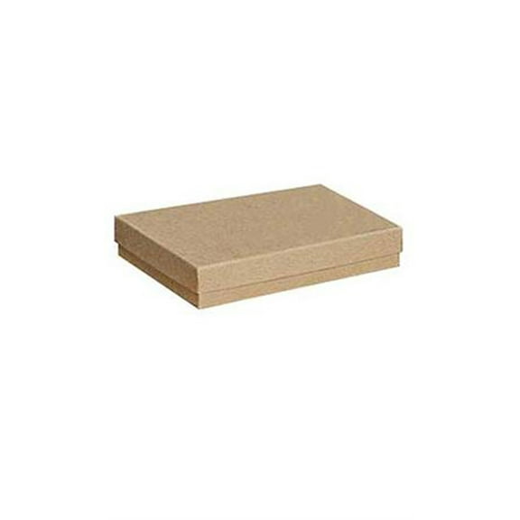 Cotton Filled Kraft Jewelry Boxes - 5¼” x 3¾” x 7/8" - Case of 100