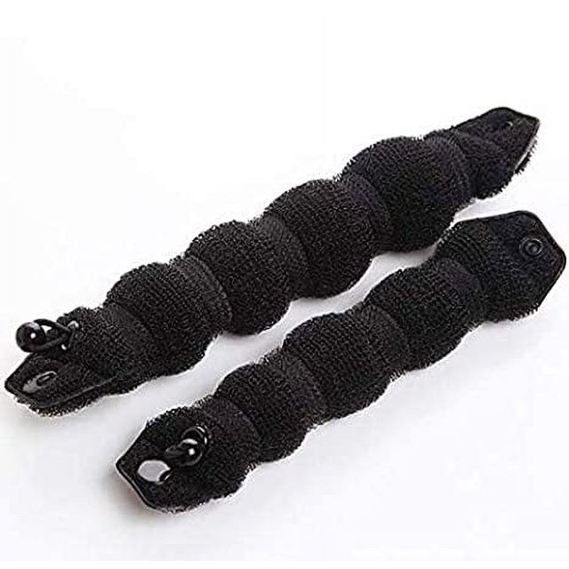 Set of 2 Black Magic Hair Styling Styler Hot Hair Donut Bun Ring Styler Maker for Women Lady Girls (1 large+1 small)