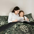 thumbnail image 4 of Manfei Spooky Spider Twin Bedding Sets 7-Piece,Rustic Flower Leaves Bedding Comforter Set,Green Black Sheet Sets For Boys Teens,Microfiber Bedroom Decor Reversible, 4 of 8