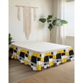 thumbnail image 2 of Yellow Grey Black Geometric Wrap Around Bed Skirts for California King Bed 16" Drop,Bed Skirt with Adjustable Elastic Belt Dust Ruffle Bed Valance for Bedroom Modern Abstract Art Bed Frame Cover, 2 of 7