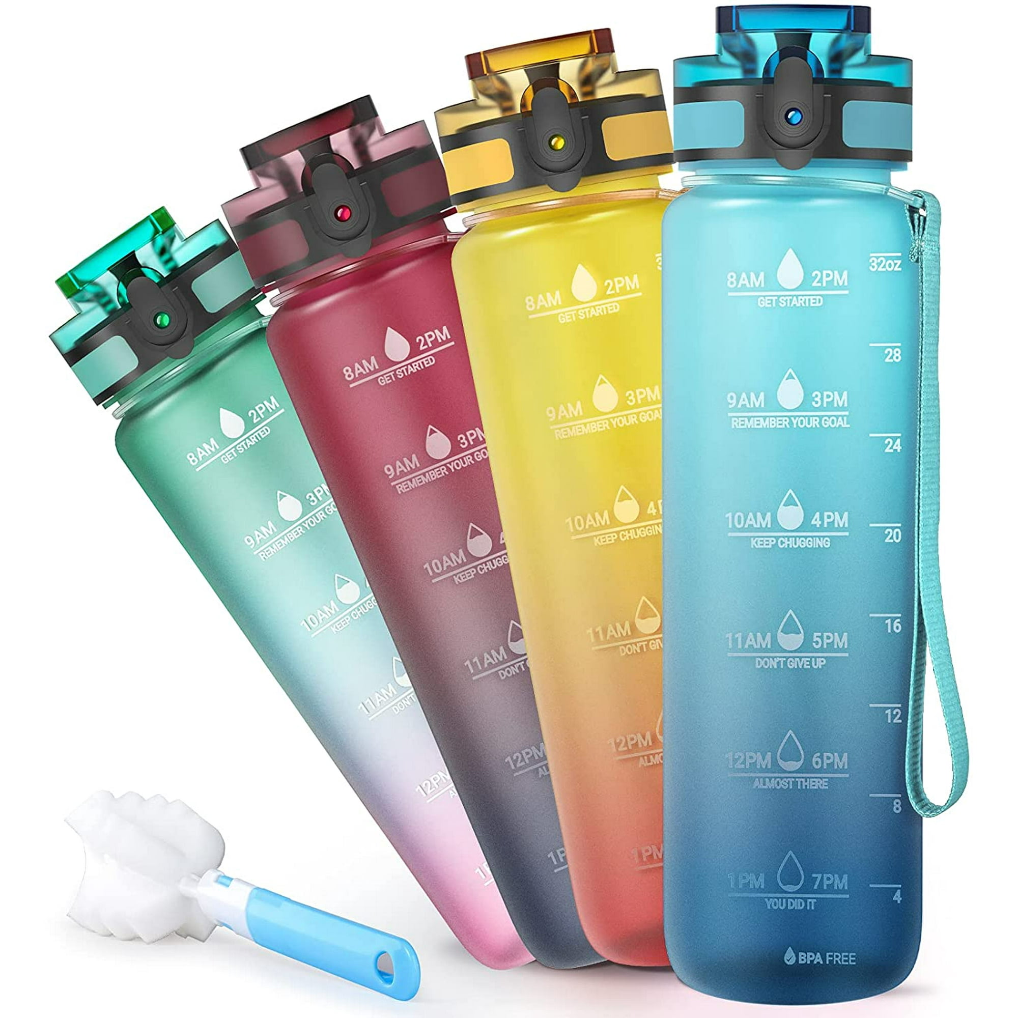 Bouteille d'Eau Motivationnelle avec Paille, 32 oz, | Ubuy