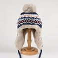 thumbnail image 2 of Women's Knitted Lei Feng Hat for Autumn & Winter - Thickened & Earflap Design with Jacquard Pattern, Multiple Colors Available, 2 of 5
