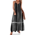 thumbnail image 1 of Vestido sin mangas de rayas en blanco y negro abstracto vestidos de verano vestido de mujer vestido para mujer, 1 of 7