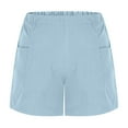 thumbnail image 5 of Athletic Shorts New Womens Bermuda Shorts Baggy Comfy Lightweight Elastic Waisted Wide Leg Summer Beach Short Pants with Pockets Blue XXL, 5 of 7