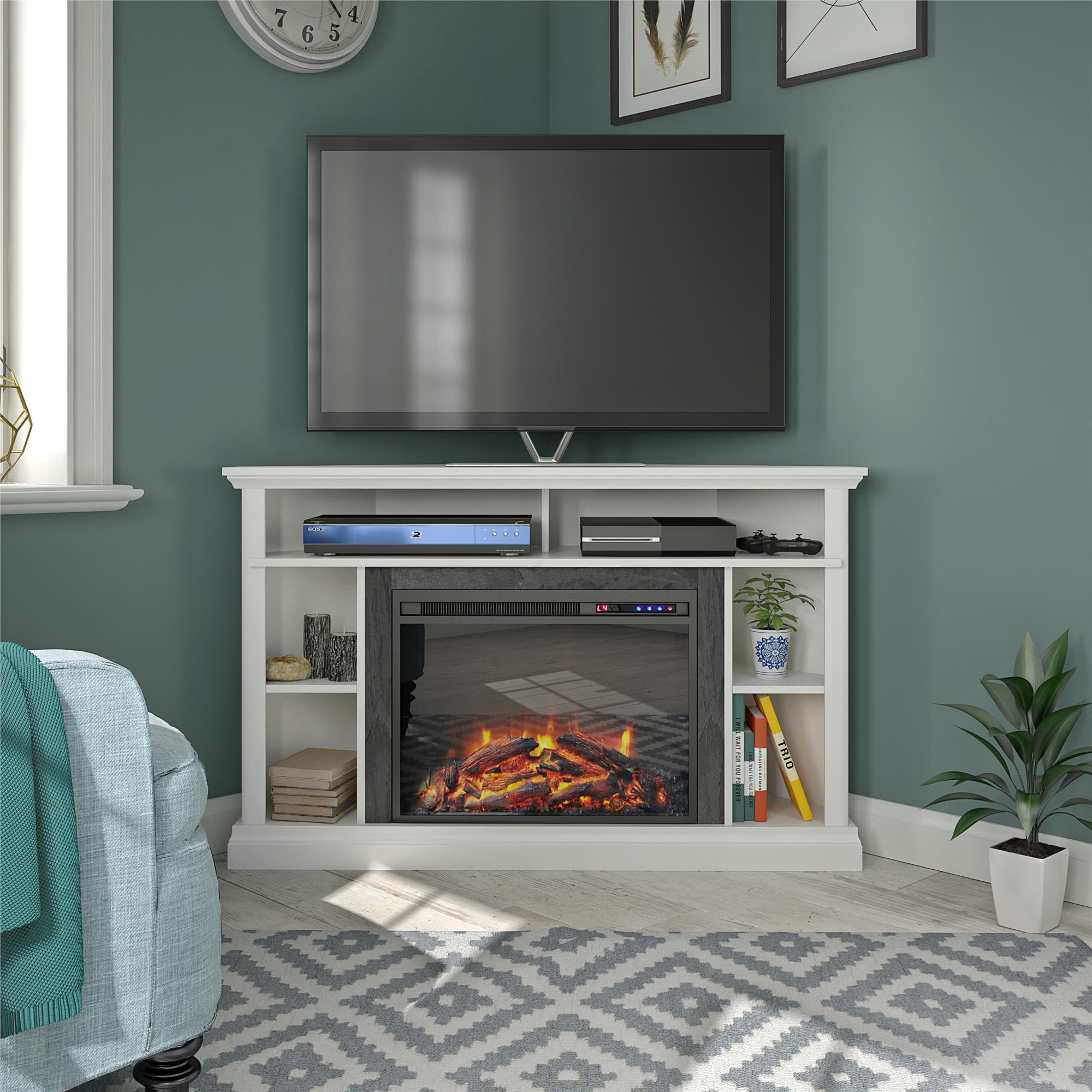Ameriwood Home Billings Electric Corner Fireplace for TVs up to 50
