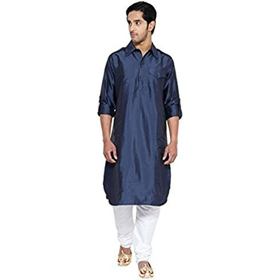 Royal Kurta Men's Silk Blended Pathani Kurta