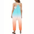 thumbnail image 4 of RXIRUCGD Girls Casual Jumpsuits Gradient Print Sleeveless Summer Rompers Long Pants With Pockets For 5-14 Years( Orange, Size:11 Years ), 4 of 6
