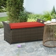 thumbnail image 5 of CRXX 29 Gallon PE Rattan Wicker Storage Bench, Outdoor Patio-Red, 5 of 8