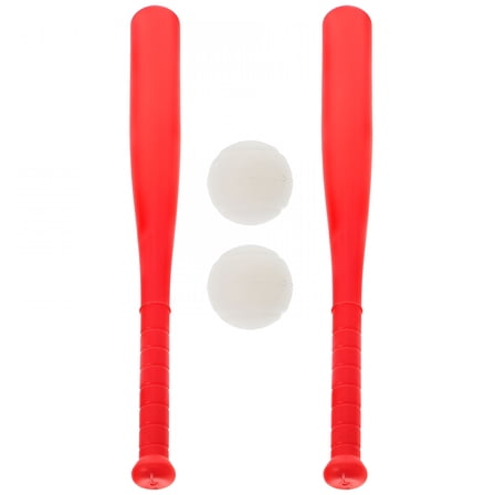 BESTSKY Red Plastic Baseball Bat Toy Wear-Resistant Material for Kids Lightweight and Accurate for Outdoor Play and Parent-Child Games toddler baseball (2 Sets)