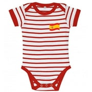Spain Striped Baby Bodysuit, Red & White - 18-23 Months