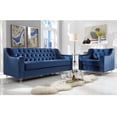 thumbnail image 3 of Posh Living Jackson Velvet  Modern Contemporary Button Tufted Lucite Acrylic Legs Club Chair - Navy, 3 of 8